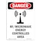 Signmission OSHA Danger Sign, 10" Height, Rigid Plastic, RFMicrowave Energy, Portrait, V-1692 OS-DS-P-710-V-1692 - alternate 1